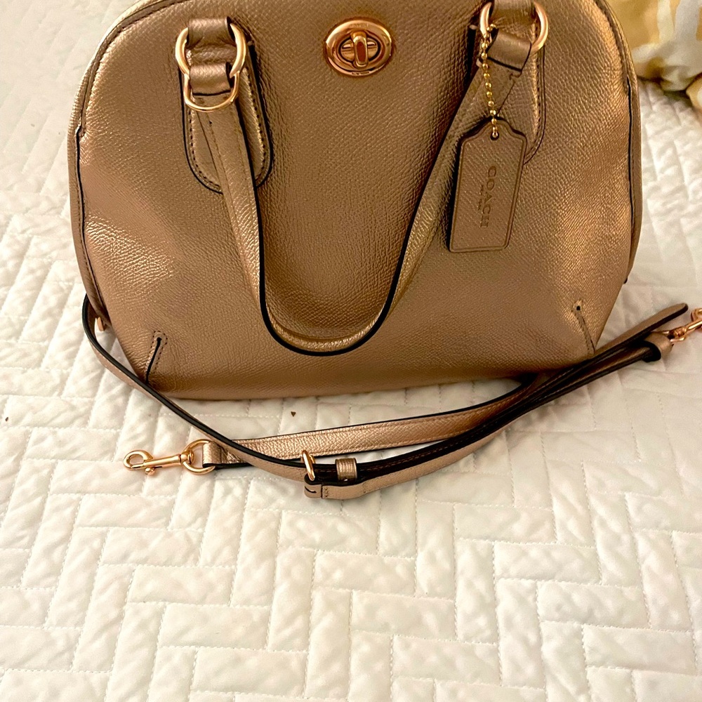 Coach Rose Gold Metallic satchel